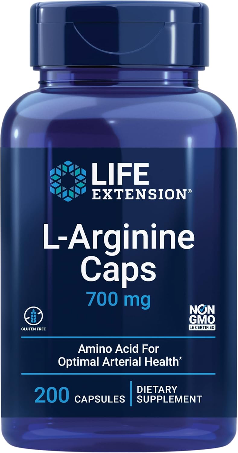Life Extension L-Arginine Nitric Oxide 700 mg Vitamin C Immune Health Bones 200 Caps