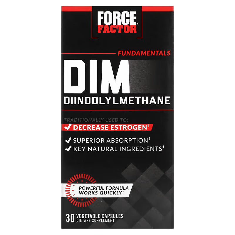 Force Factor, Fundamentals DIM+Selenium Diindolylmethane Estrogen in Men 30 Vegetable Capsules