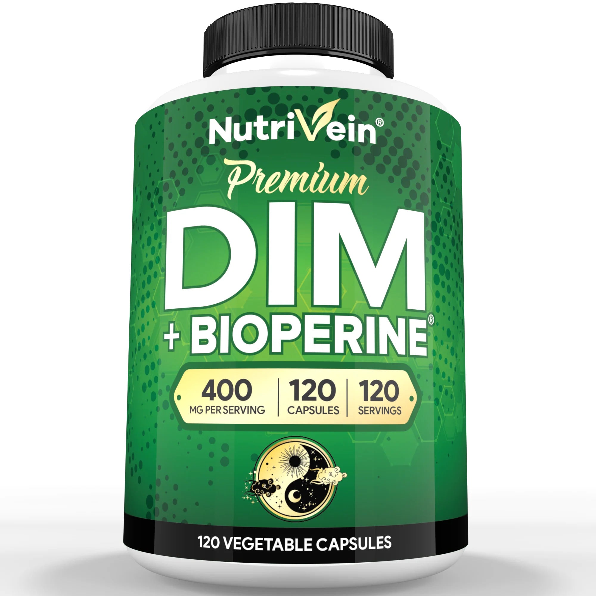 Nutrivein DIM Supplement 400mg Diindolylmethane Plus Bioperine - 120 Caps