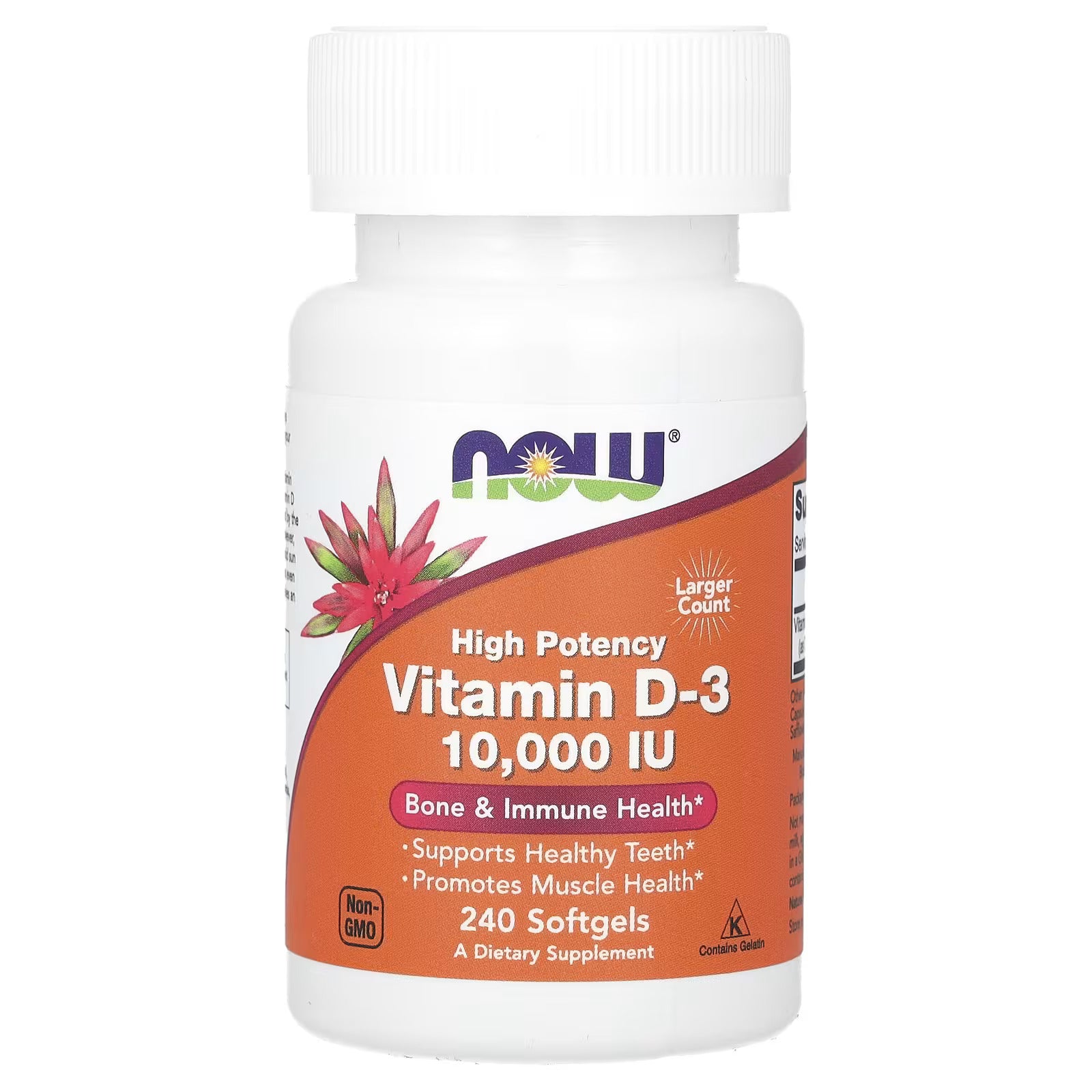 NOW Foods, Vitamin D3, High Potency, 10,000 IU, 240 Softgels