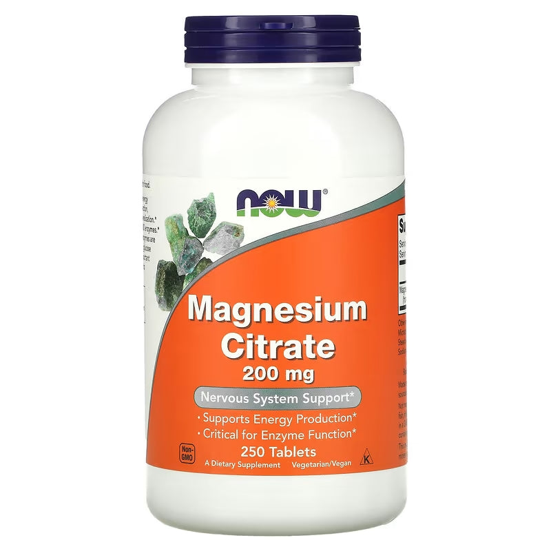 NOW Foods, Magnesium(Magnezyum) Citrate 200 mg, 250 Tablets