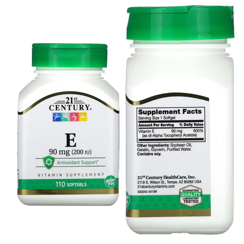 21st Century Vitamin E (antioksidan) 180 mg (400 IU) 110 Softgels