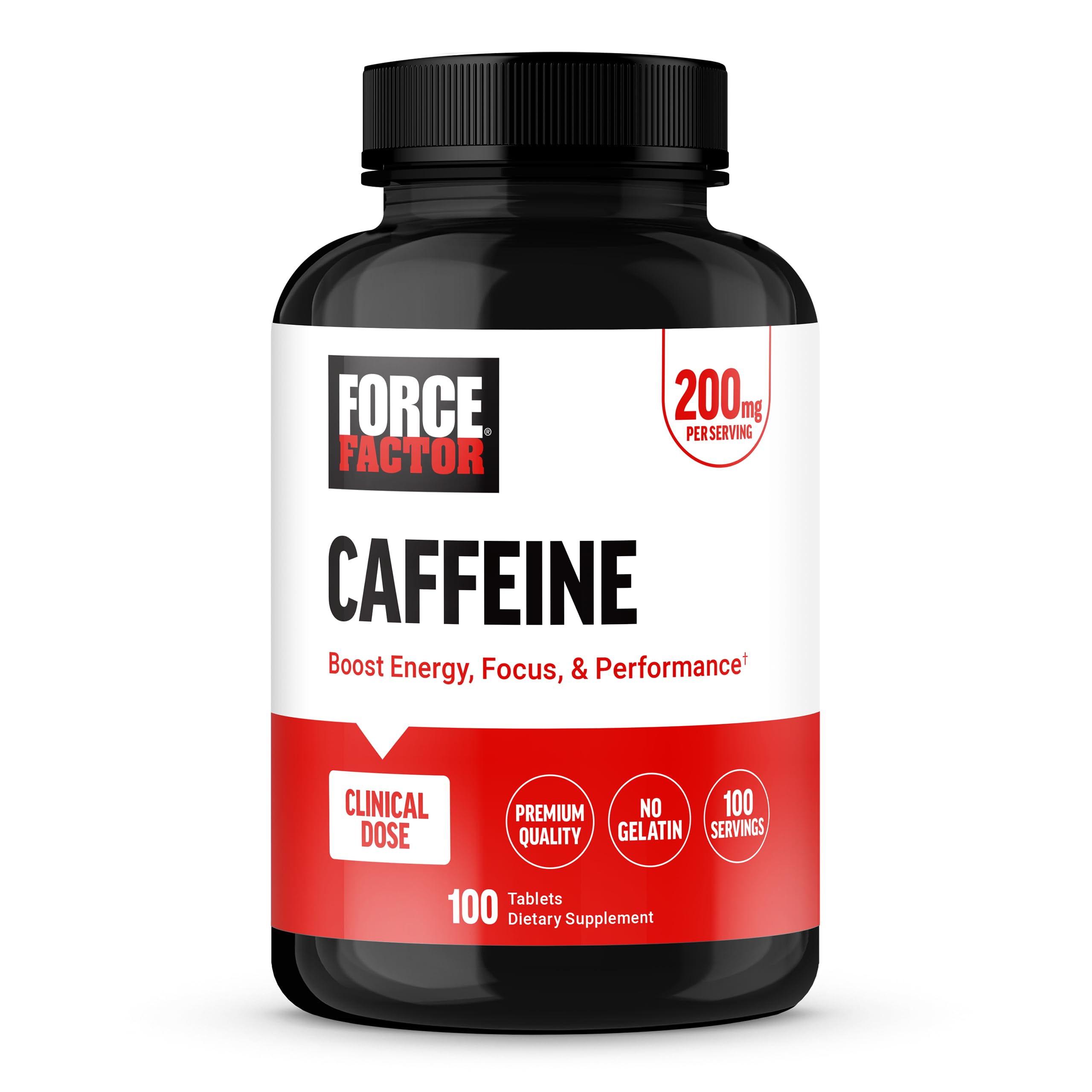 Force Factor Caffeine 200 mg 100 tablets