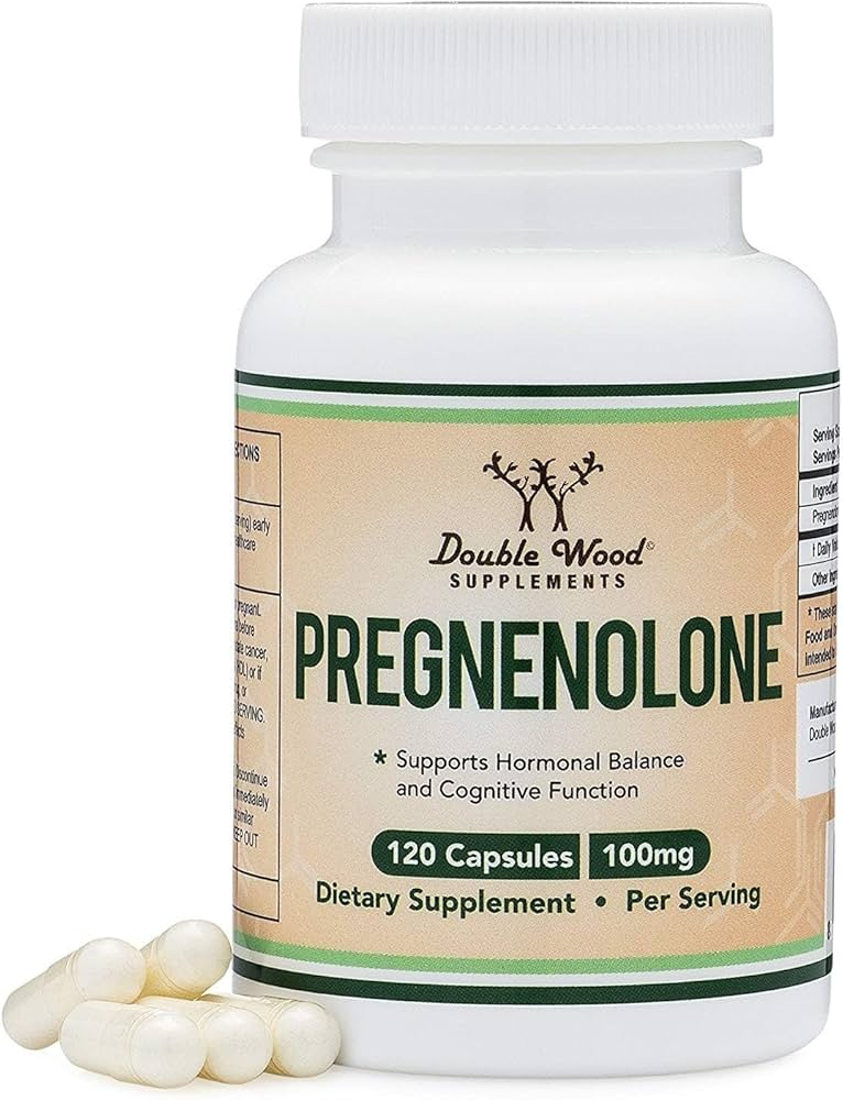 DOUBLE WOOD Pregnenolone Progesterone to Boost Progesterone Levels 120 Caps