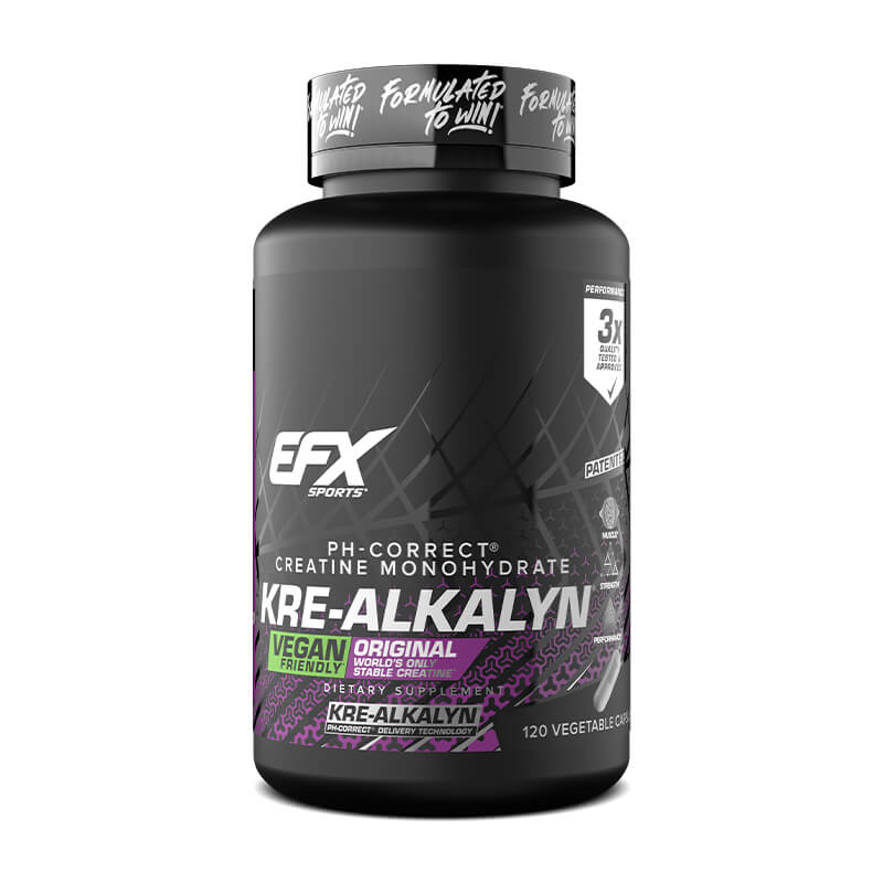 EFX Sports Kre-Alkalyn pH Correct Creatine Monohydrate Muscle Growth Brain & Cognitive 120 Caps