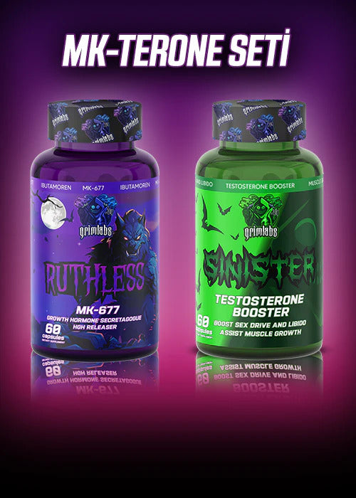 Grimlabs MK677 + Sinister Testo Booster Mix - MK-Terone Seti 60 Kapsül