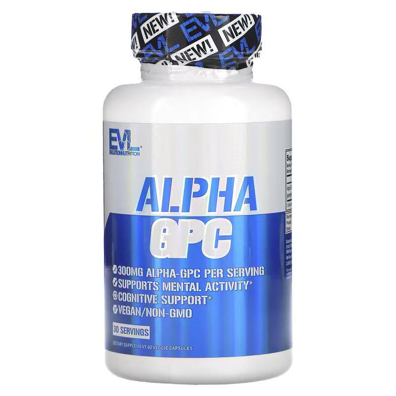 EVLution Nutrition Alpha GPC Brain Supports mental activity and cognitive 60 Veggie Caps