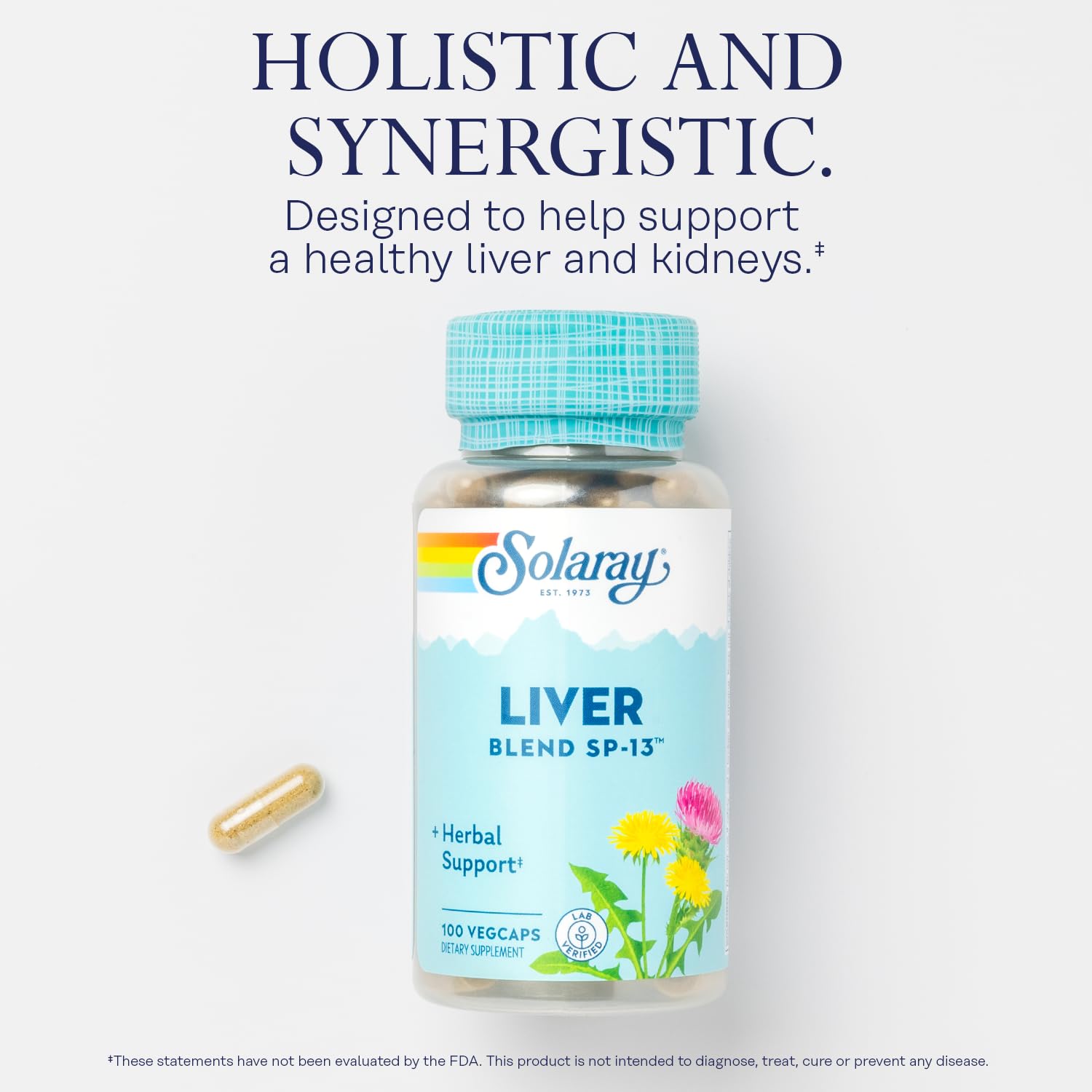 Solaray Liver Milk thistle , Kelp SP-13 100 herbal capsules