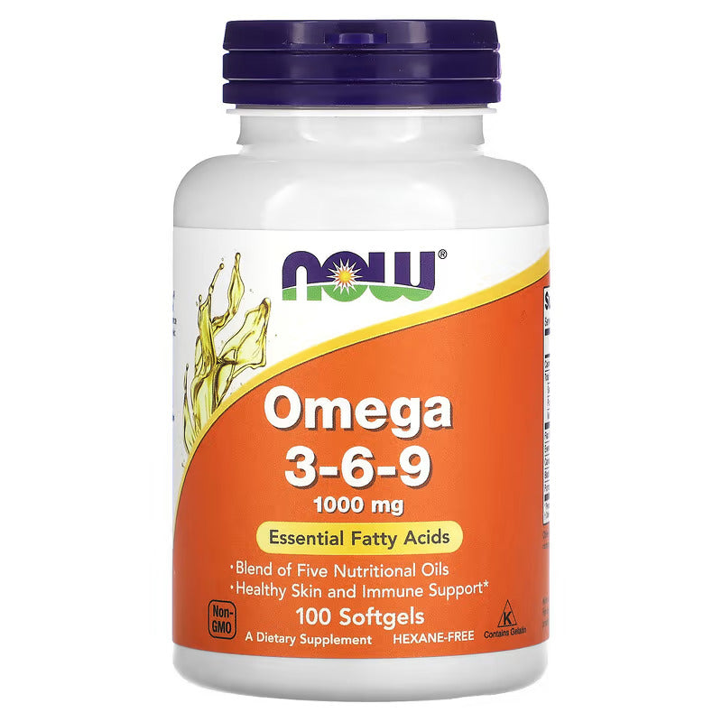 NOW Foods Omega(Balık yağı) 3-6-9 1000 mg Healthy Skin and Immune Support 100 Softgel