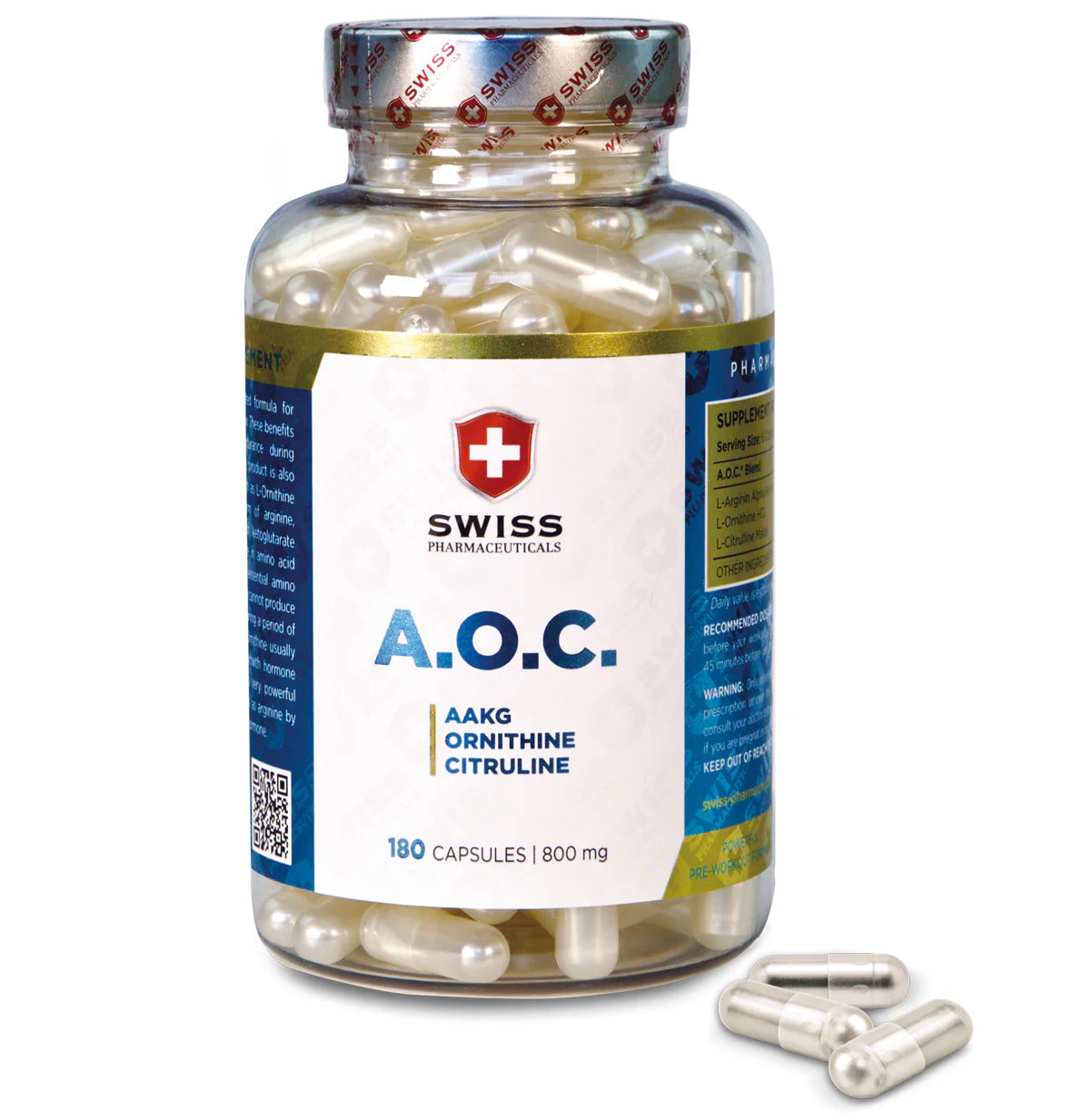 Swiss Pharma AOC AAKG + L-Ornithine HCl +Arginine + Citrulline 180 Kapsül