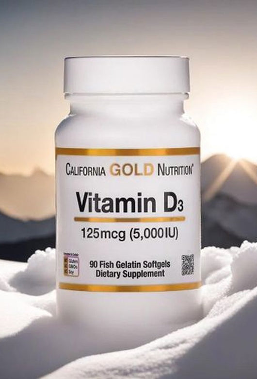 California Gold Nutrition, Vitamin D3, 125 mcg (5,000 IU), 90 Fish Gelatin Softgels