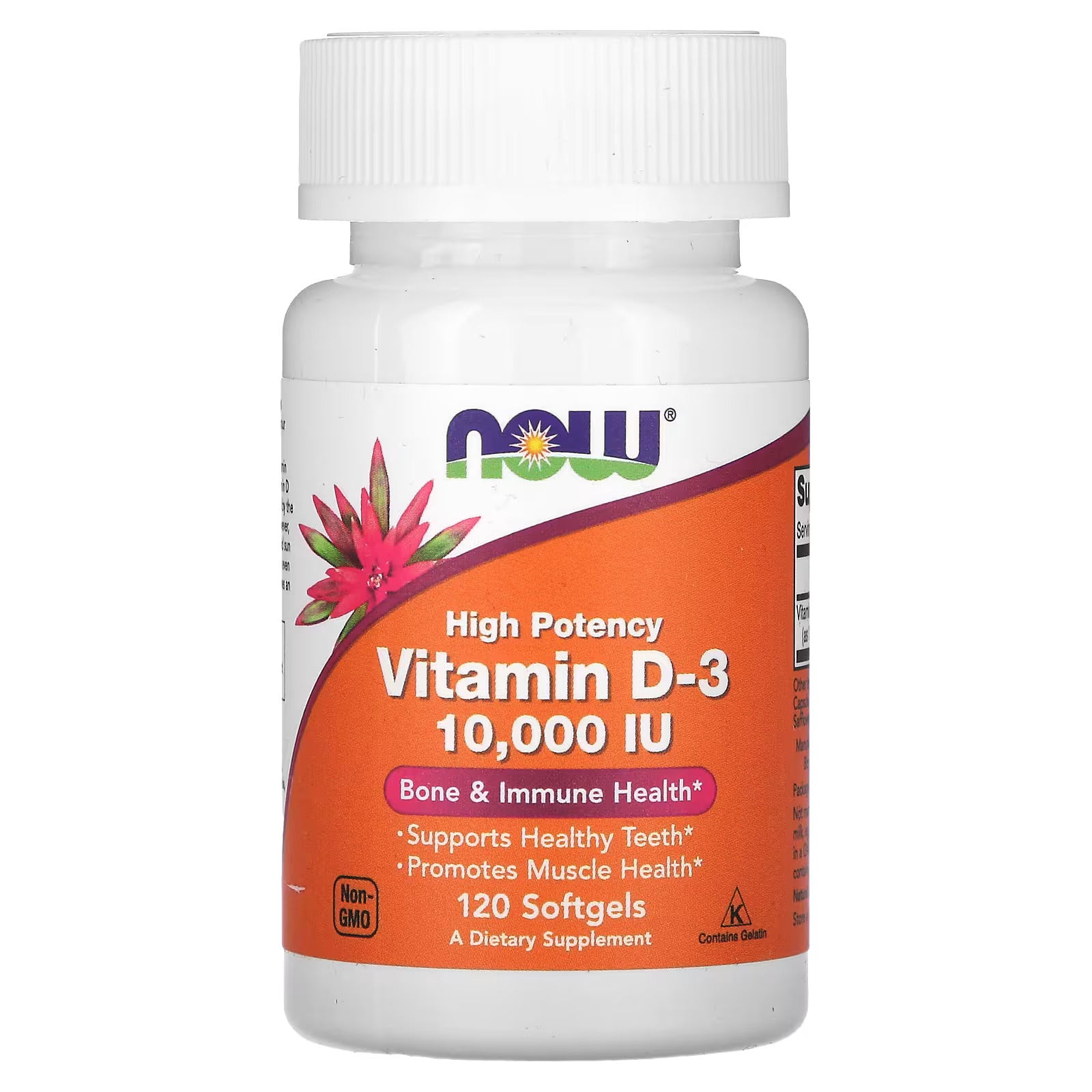 NOW Foods High Potency Vitamin D3 250  10,000 IU 120 Softgels