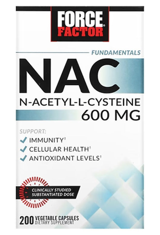 FORCE FACTOR NAC 600 mg N-Acetyl Cysteine for Liver Health Immune Support & Antioxidant 200 Caps