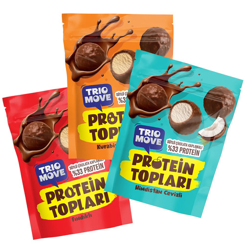 Trio Move Sütlü Çikolata Kaplamalı Fındıklı Protein Topları %33 x 5 Adet | Provitamin